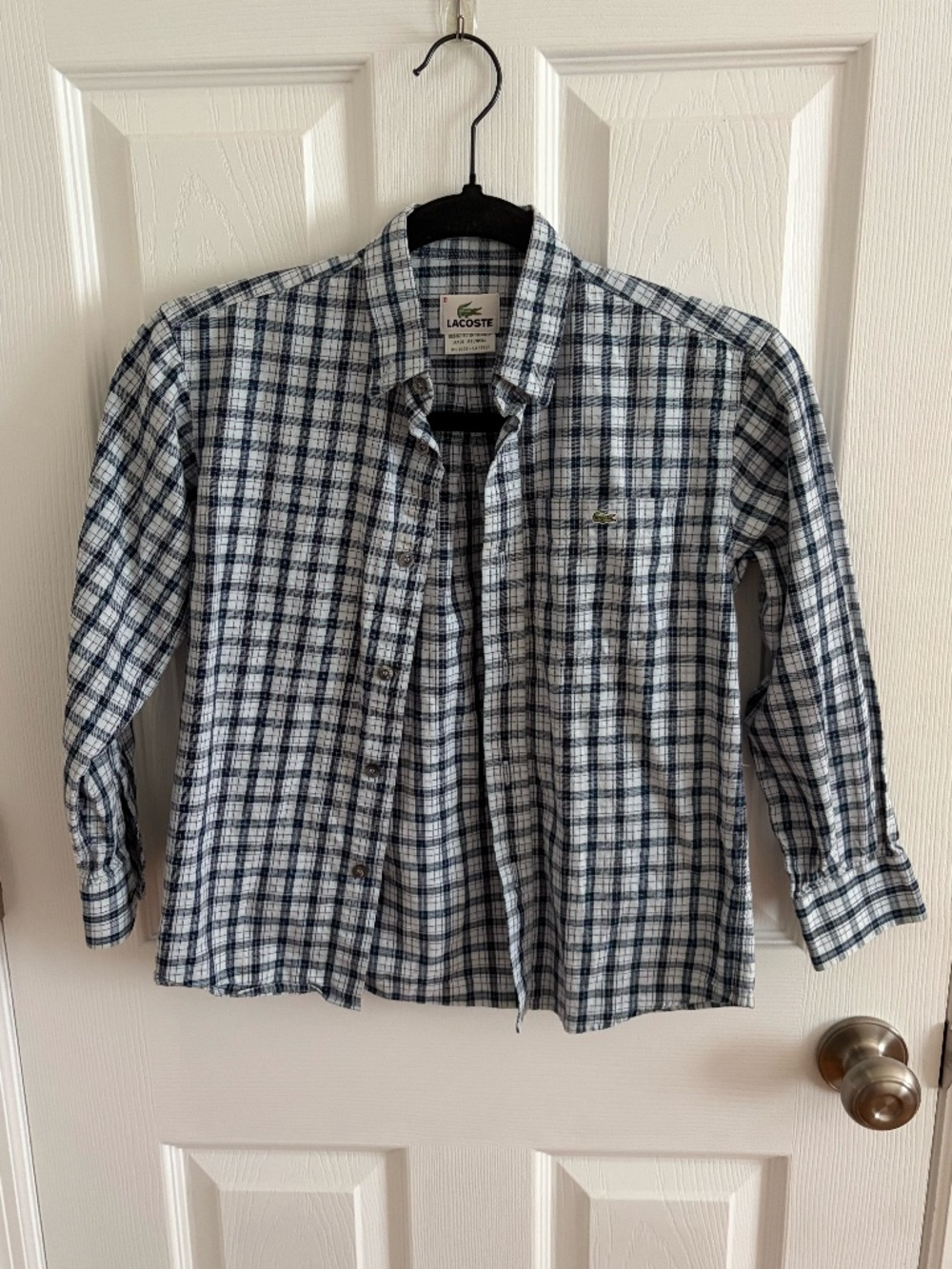 Boys Lacoste Size 8 Long Sleeve Button Down